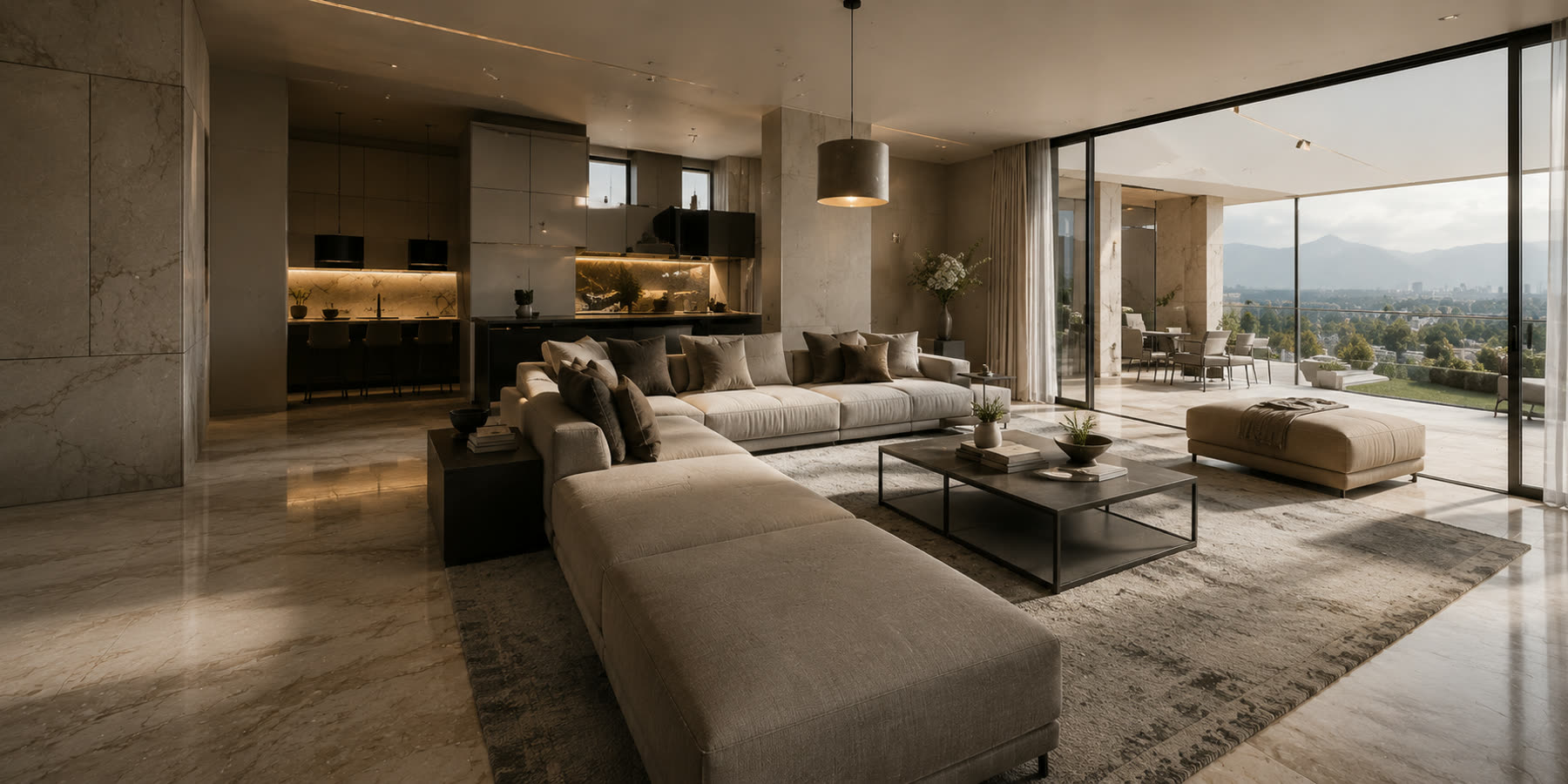 Tamamlanmış salon ve yaşam alanı